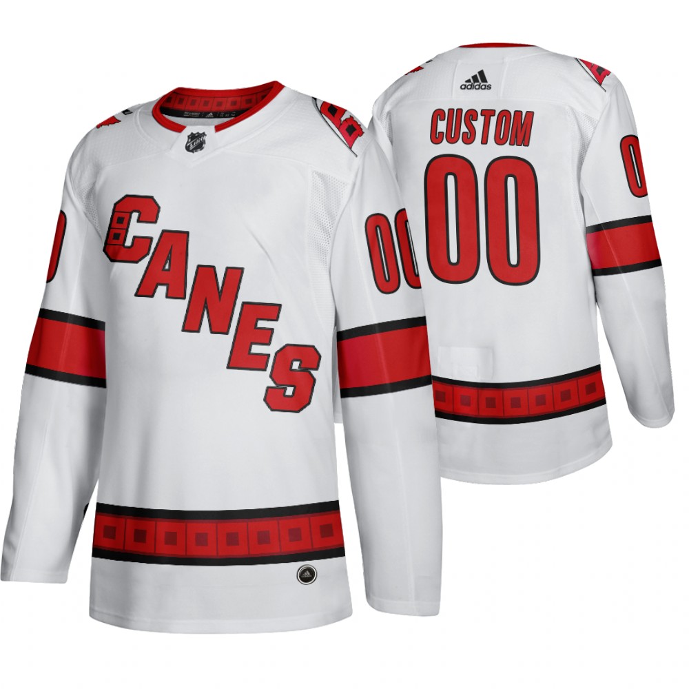 Carolina Hurricanes Custom Men 2019-20 Away Authentic Player White Stitched NHL Jersey